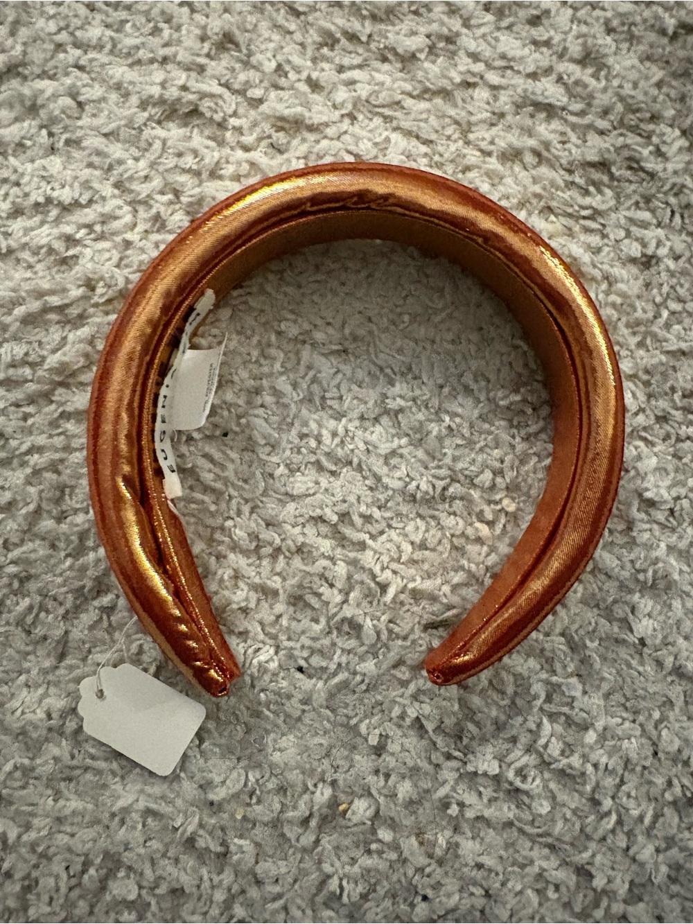 NWT Eugenia Kim Copper Satin Headband with classic padded silhouette.